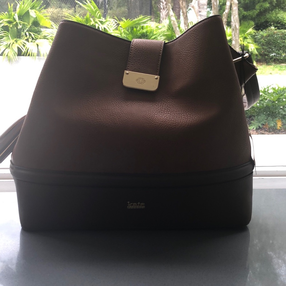 Kate Landry Brown and Tan Handbag/Purse